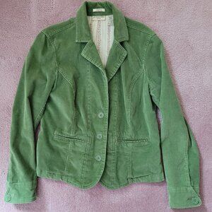 St. John's Bay Green Corduroy Blazer Jacket Petite S